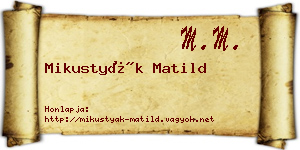 Mikustyák Matild névjegykártya
